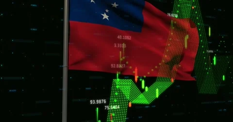 Animation of statistics and data processing over computer hacker Stock Footage 329971533