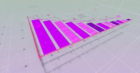 Animation of statistics and data processing over grey background Stock Footage 330058861