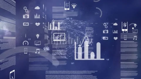 Animation of statistics and data processing over globe Stock Footage 330664564