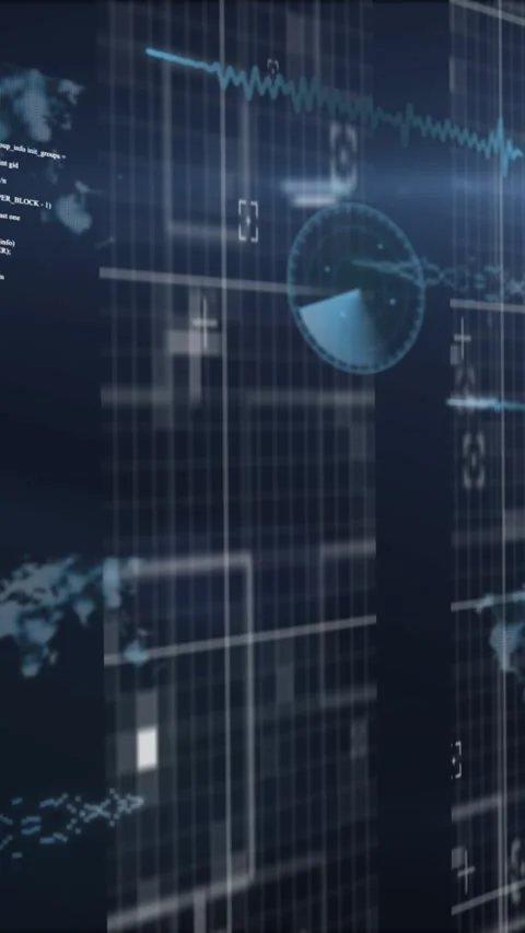 Animation of statistics and data processing over computer servers Stock Footage 342005371