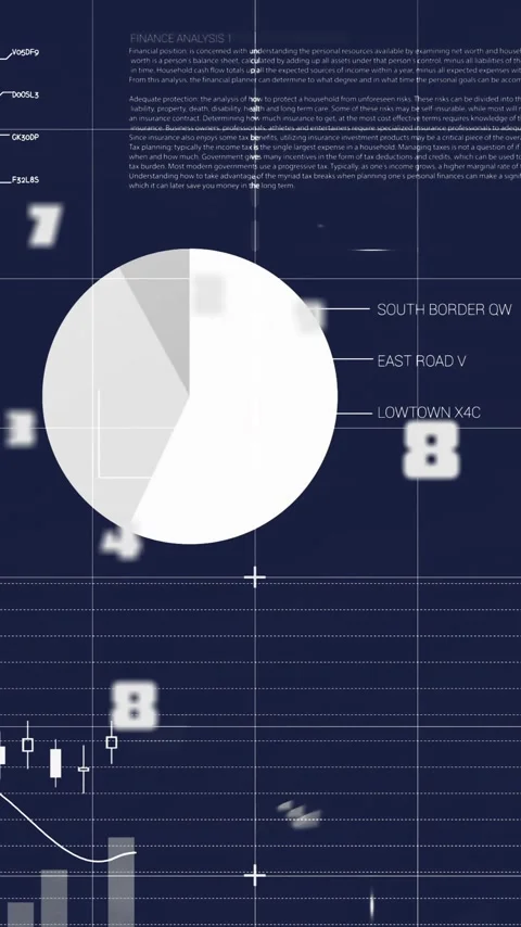 Animation of statistics and data processing on black background Stock Footage 342997203