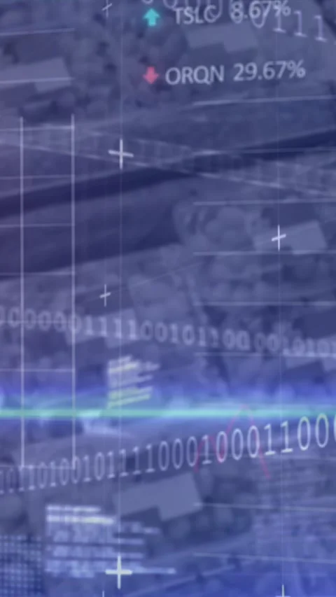 Animation of statistics and data processing over computer server Stock Footage 343615100