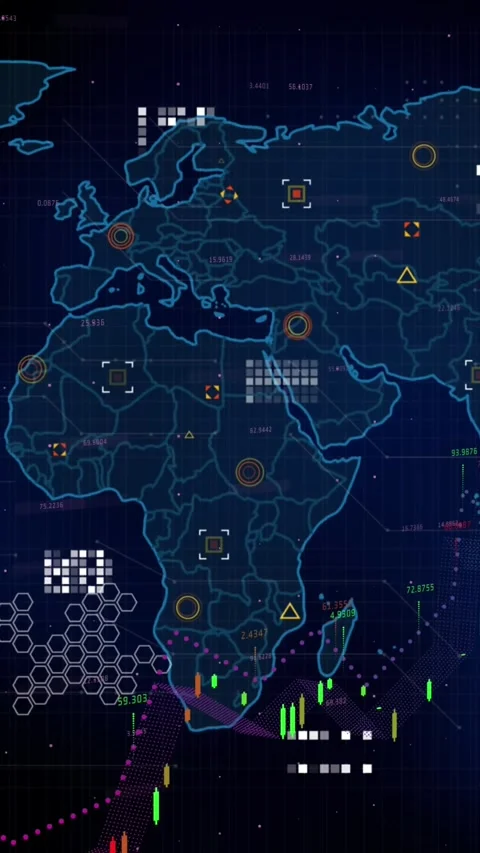 Animation of statistics and data processing over world map Vídeo Stock 344369676