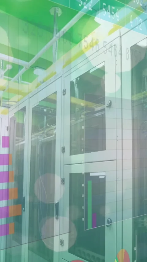 Animation of statistics and data processing over computer servers Stock Footage 344594670