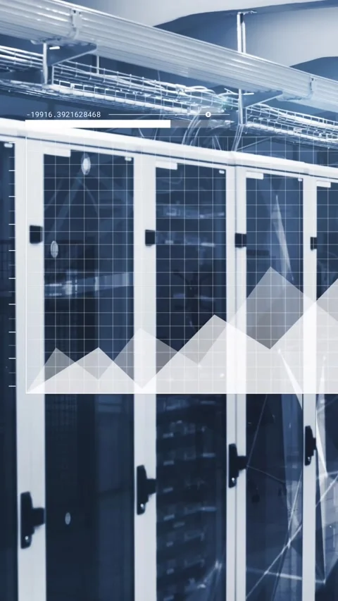 Animation of statistics and data processing over computer servers Stock Footage 344678497