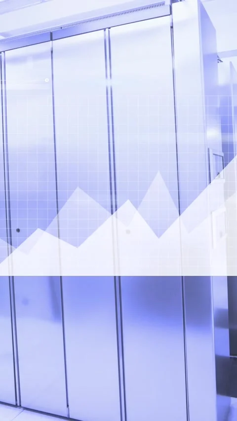 Animation of statistics and data processing over computer servers Stock Footage 344693285