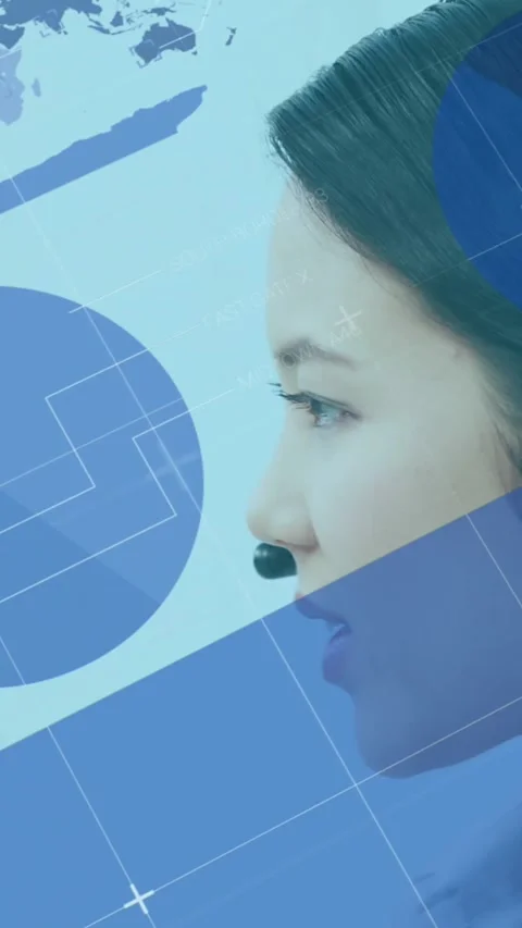 Animation of statistics and data processing over asian businesswoman using phone Stock Footage 344706644