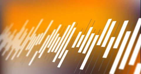 Animation of statistics and digital data processing over orange background Video stock 266311232