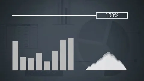Animation of statistics and digital data processing over black background Stock Footage 329697592