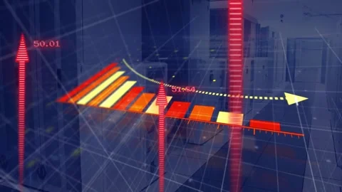 Animation of statistics and digital data processing over computer servers Stock Footage 330728960