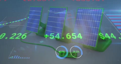 Animation of statistics and financial data processing over world map Stock Footage 329568467