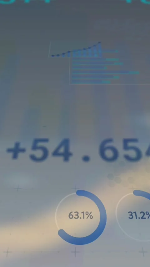 Animation of statistics and financial data processing on white background Stock Footage 343919916