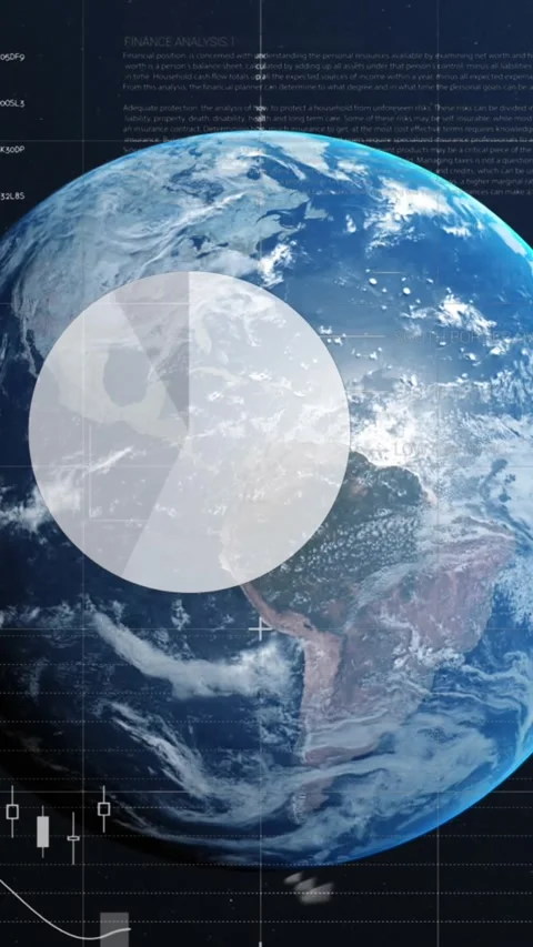 Animation of statistics and financial data processing over globe Stock Footage 344636392