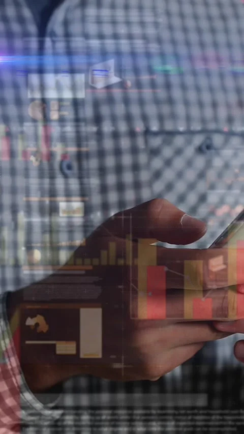 Animation of statistics and financial data processing over caucasian businessman Stock Footage 344693832