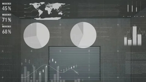 Animation of statistics on black backgro... | Stock Video | Pond5