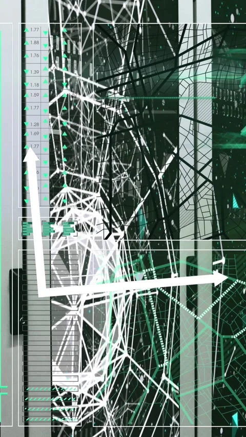 Animation of statistics, connections and data processing over computer servers Stock Footage 342600437