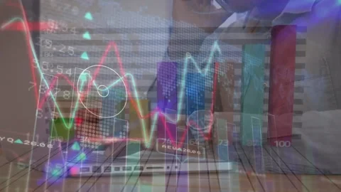 Animation of statistics processing over ... | Stock Video | Pond5