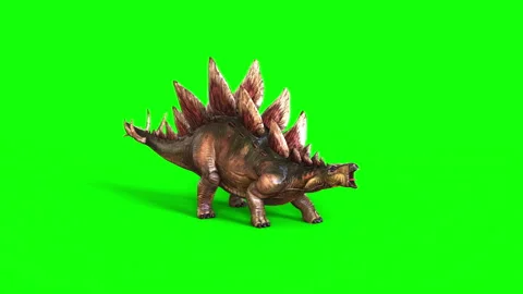 Animation of Stegosaurus isolate on green background. 스톡 동영상 292799115