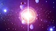 Animation Of A Stellar Explosion Throwing Asteroids Stock Footage