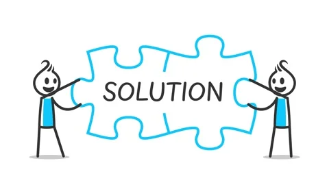 Animation of stick figures joining jigsaw puzzles to be connected each othe.. Video stock 248929306