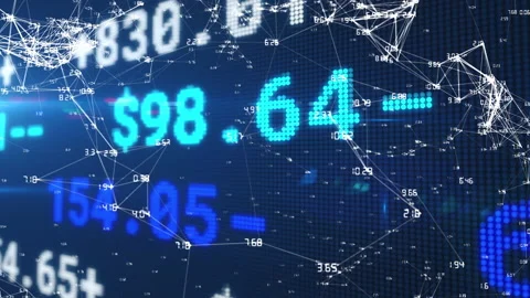 Animation of stock exchange financial data processing with network of Stock-Footage 146561312