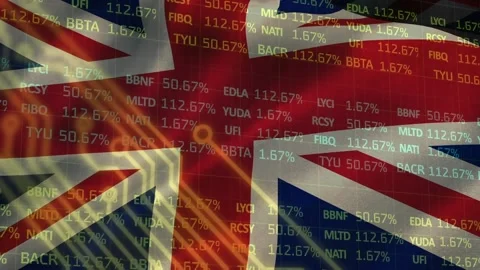 Animation of stock market data processing and microprocessor connections over Stock Footage 226251117