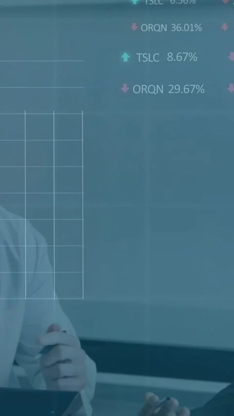 Animation of stock market data processing over diverse team of doctors Stock Footage 344635933