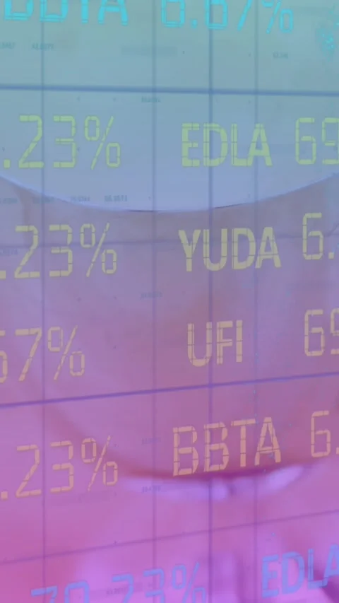 Animation of stock market data processing against close up of a cup Stock Footage 344783548