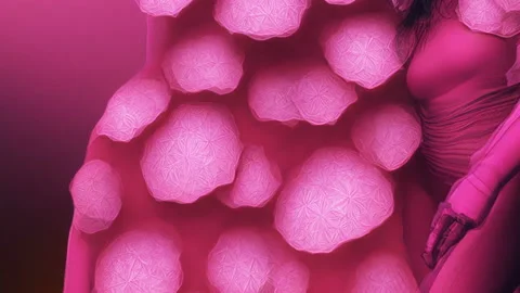 Animation stop motion of dancing girls in space suits surounded by flowers, Stock Footage 221178612
