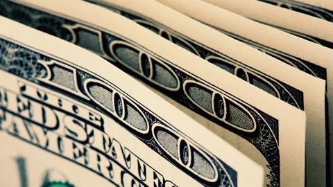 Animation of the stop movement of the main currency. Money macro, close-up. Video stock 162572167