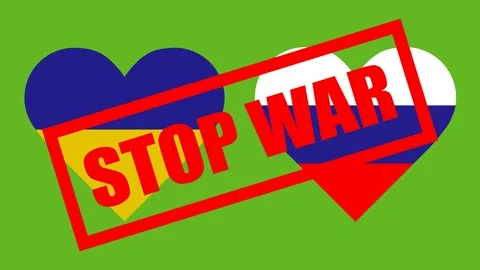 Animation stops war between ukraine versus russia Stock Footage 171073306