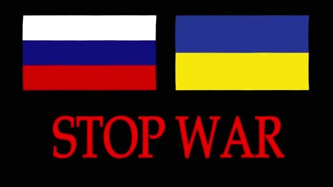 Animation Stops War Between Ukraine Versus Russia Stock Footage 213012804