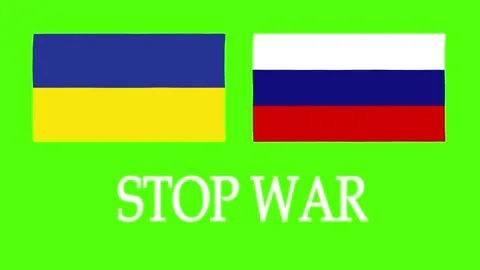 Animation Stops War Between Ukraine Versus Russia Video stock 213012815