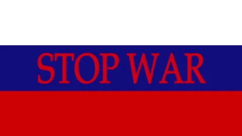 Animation Stops War Russian Flagg Stock Footage 213012730