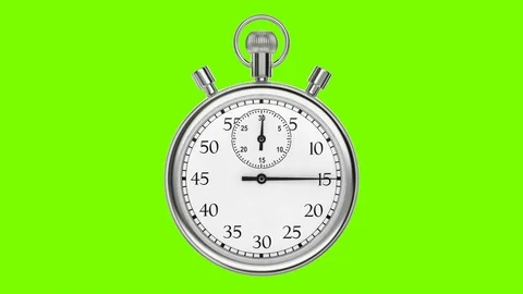 Animation stopwatch on a green background. Stock Footage 74921240