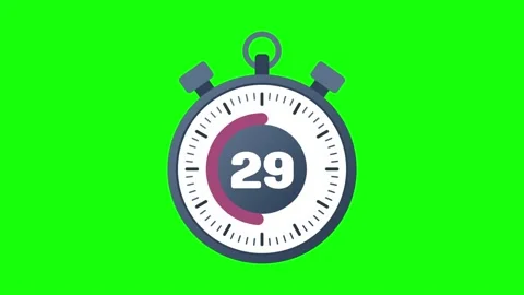 Animation of stopwatch. Stopwatch icon in flat style. Stopwatch icon on gre.. Stock Footage 229531473