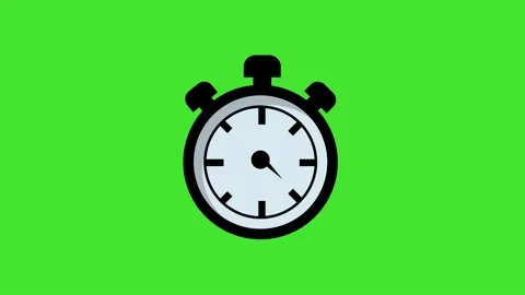 Animation Stopwatch Time , second timer on Green Screen Stock Footage 346305627