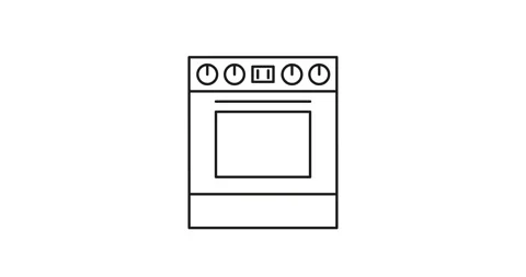 Animation of a stove icon. Stock Footage 258601390