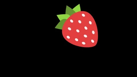 ANIMATION OF STRAWBERRY FRUIT WITH BLACK BACKGROUND Video stock 249186116