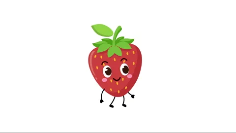 Animation of a strawberry walking. 4K motion animation. Stock Footage 300166138