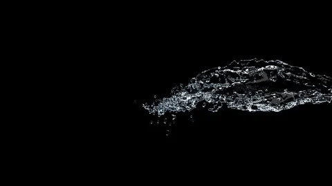 Animation of a stream of water on a dark background Stock Footage 122663228