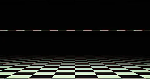 Animation of stripes with red and white moving above black and white checked Video stock 146560604