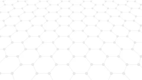Animation of the structure of the atomic grid. White background with hexagons Stock Footage 118990666