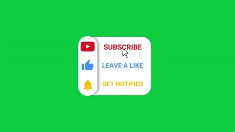 Animation of a Subscribe and Likes and Notification Button for Youtube. Stock Footage 142007199