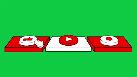 Animation of a Subscribe and Likes and Notification Button for Youtube. Stock Footage 220142072