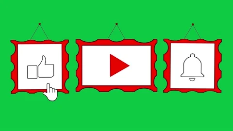 Animation of a Subscribe and Likes and Notification Button for Youtube. Stock Footage 220142090