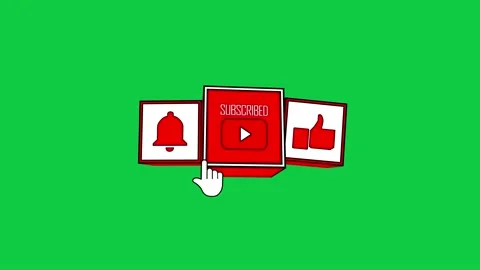 Animation of a Subscribe and Likes and Notification Button for Youtube. Stock Footage 220142285