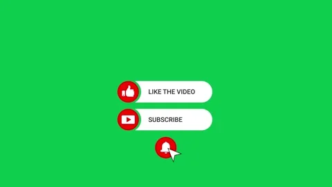 Animation of a Subscribe and Likes and Notification Button for Youtube. Stock Footage 250628394