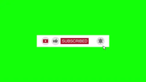 Animation Of A Subscribe Button 4k For Youtube with green screen Stock Footage 168290038