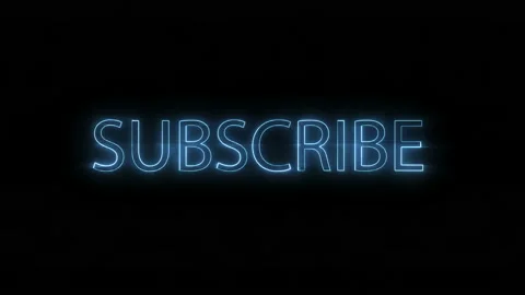 Animation of Subscribe button. Glowing blue neon word. Stock Footage 112254066